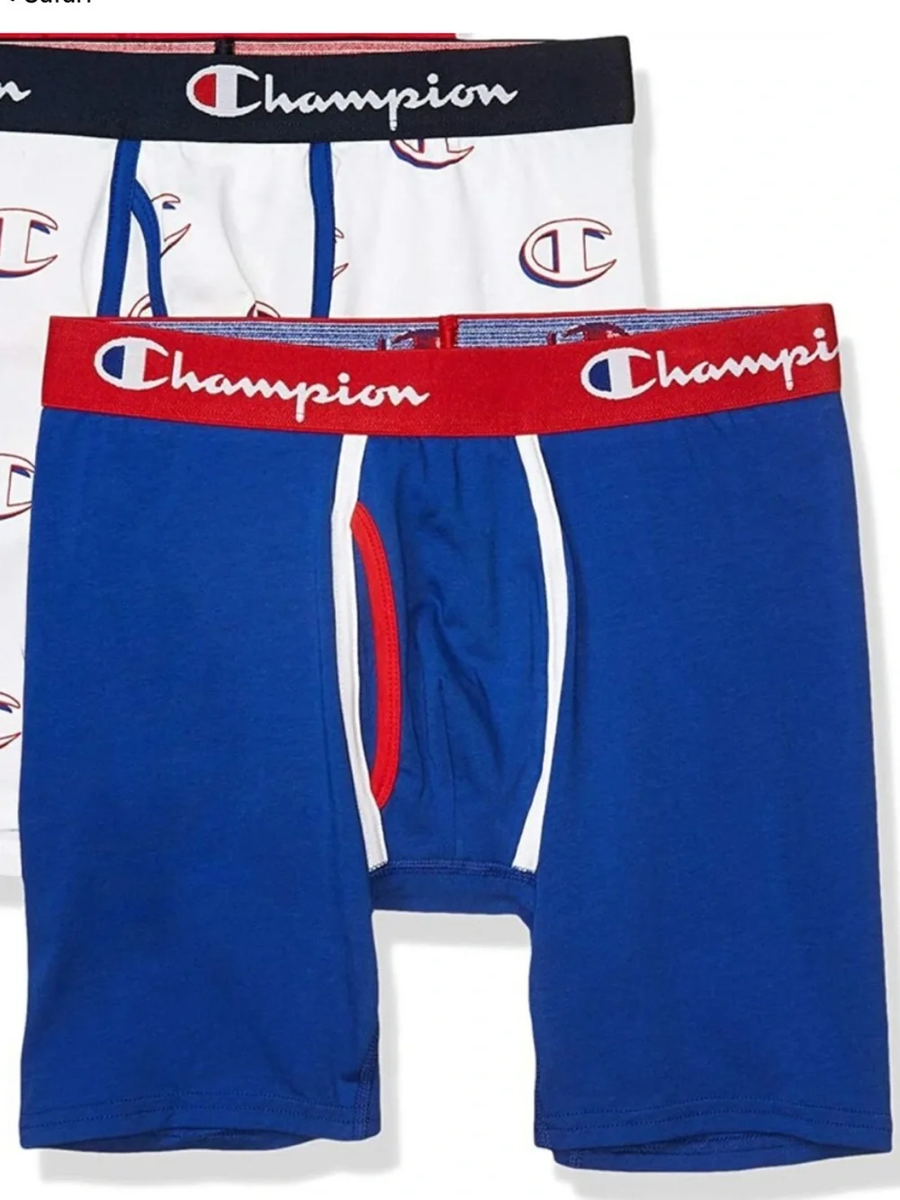 CHAMPION Men’s Boxer Briefs Shorts Blue Red M Medium EUC $25